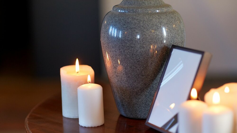 An Urn sitting on a table